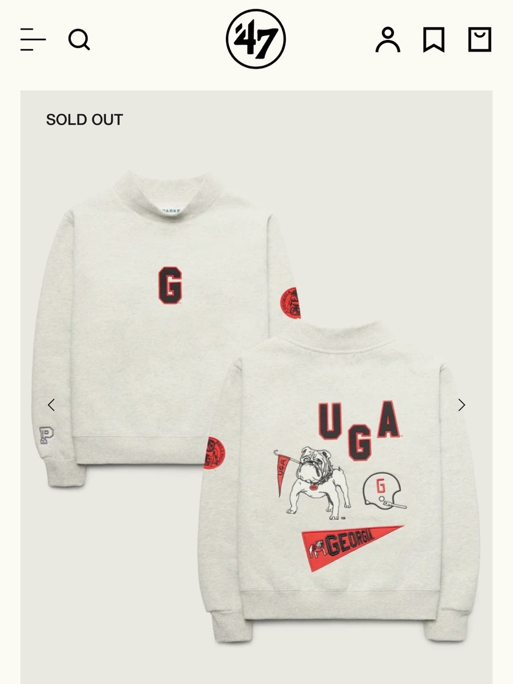 Parke x 47 UGA Collab Sweatshirt (NWT)